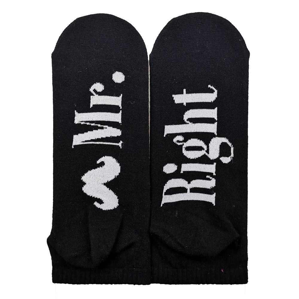 MR MRS RIGHT Couple Socks Cotton Novelty Socks